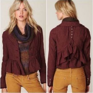 Free People Burgundy Jacket